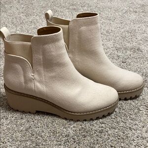 DV by Dolce Vita Cream Ankle Booties with Slip-On Design